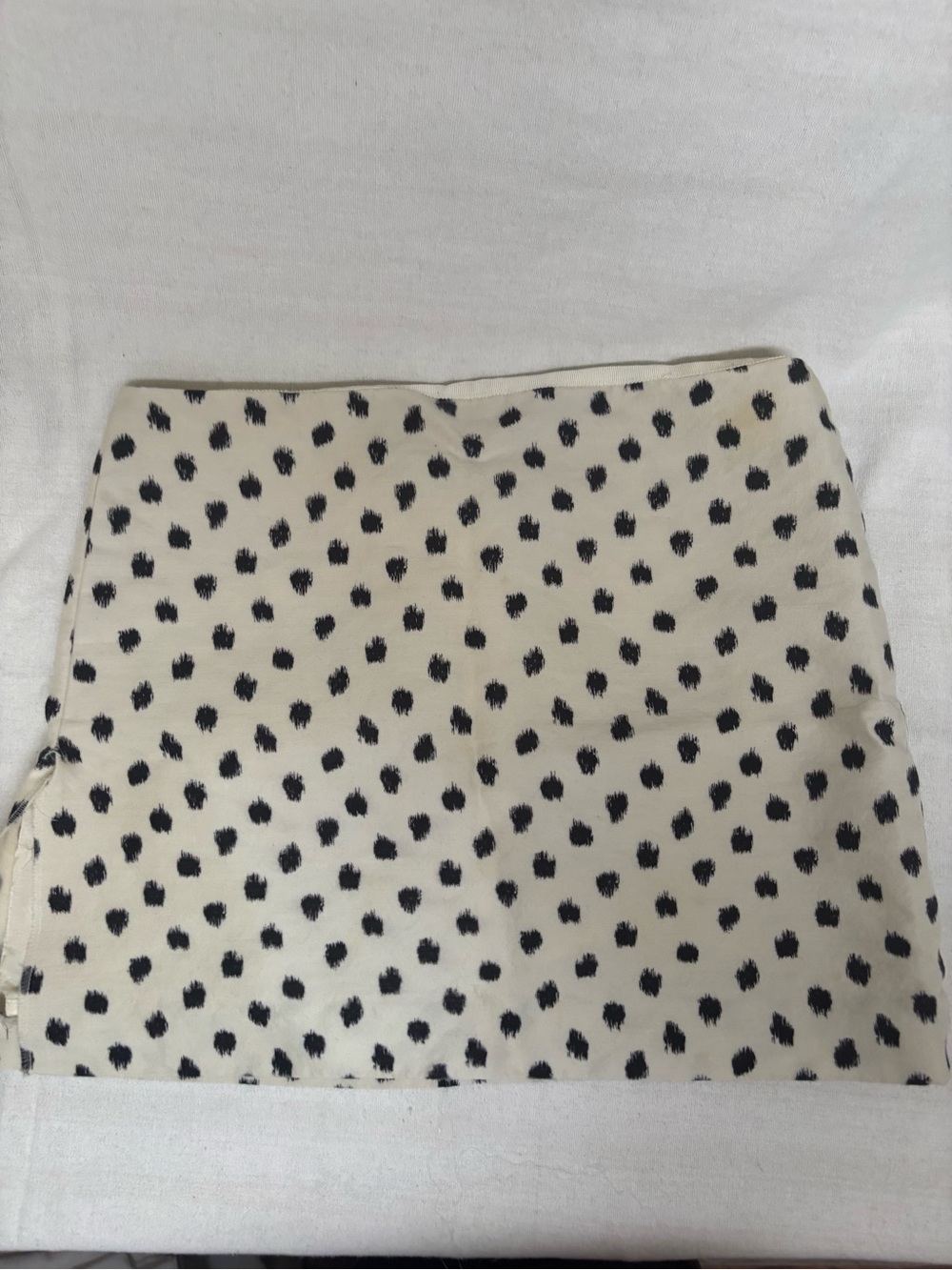 J. Crew Cream Mini Skirt with Black Spot Print